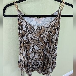 Michael Kors Snake Print Cold Shoulder Blouse